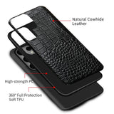 Classy Cowhide Genuine Leather Case for Samsung Galaxy S24 S23 S22 Series