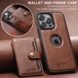New Detachable Leather 2 in 1 Magnetic Magsafe Card Holder Phone Case For iPhone 15 14 13 12 Series
