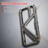 Shockproof Armor Heat Dissipation Removable Titanium Alloy Hollow Phone Case For iPhone 15 14 Series