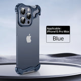 2024 Luxury Titanium Irregular Case With Lens Protector For iPhone 15 14 13 Series