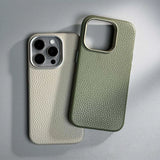 Luxury MagSafe Leather With Alloy Lens Protective Phone Case For iPhone 16 15 14 Series