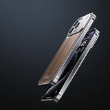 Luxury Wood Carbon Aluminum Alloy Aromatherapy Case For IPhone 15 14 Series