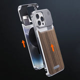 Luxury Wood Carbon Aluminum Alloy Aromatherapy Case For IPhone 15 14 Series