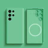 Liquid Silicone Wireless Charge Magnetic Shockproof Cover Case For Magsafe For Samsung Galaxy S25 S24 S23 Series