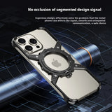 360° Stand Metal Aluminum Alloy Frameless Phone Case For iPhone 16 15 Series