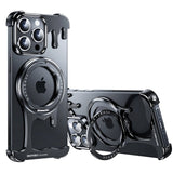 Metal Protective Cell Phone Cover with 360° Rotation Ring Magsafe Phone Case for iPhone 16 Series