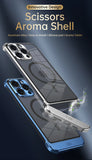 Transparent Aluminum Alloy Aromatherapy Magnetic Phone Case For iPhone 16 15 14 13 Series