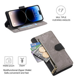 2025 RFID Zipper Wallet Flip Leather Cards Solt Case for iPhone 16 15 14 Series