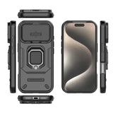 Fashion Armor Funda Slide Camera Protect Ring Holder Phone Case For iPhone17 Series