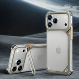 9-Shaped Metal Frameless Shockproof Phone Case with Stand Magsafe Minimalist Bumper for iPhone 17 Series