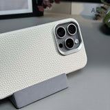 Luxury MagSafe Leather With Alloy Lens Protective Phone Case For iPhone 16 15 14 Series