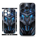 Futuristic Style Designs Cracked Honeycomb Gear Robot Back Protector Cover 3M Decal for iPhones