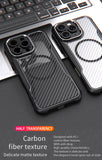 Brushed Carbon Fibre Full Lens Protect Magsafe Case For iphone 16 Series