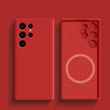 Liquid Silicone Wireless Charge Magnetic Shockproof Cover Case For Magsafe For Samsung Galaxy S25 S24 S23 Series