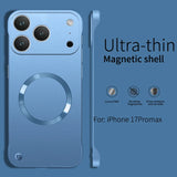 Frameless Ultra Thin Metallic Paint For Magsafe Magnetic Case For iPhone 17 16 15 14 13 Series