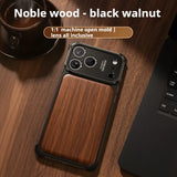 Military-Grade Wooden Shockproof Magsafe Frameless Wireless Charging Case for iPhone 17 Series