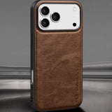Luxury Business Plain Leather Anti-drop Non-slip Slim Case for iPhone 17 16 Series