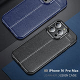 Shockproof Phone Bumper Soft TPU Leather Phone Case For iPhone 16 Series