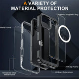 Full Body Protection Magsafe Shockproof With Tempered Glass Case for iPhone 16 15 Series