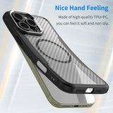 Brushed Carbon Fibre Full Lens Protect Magsafe Case For iphone 16 Series