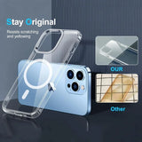 Luxury Clear Magnetic MagSafe Case for iPhone 16 15 14 13 Series