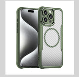 Brushed Carbon Fibre Full Lens Protect Magsafe Case For iphone 16 Series