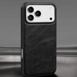 Luxury Business Plain Leather Anti-drop Non-slip Slim Case for iPhone 17 16 Series