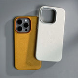 Luxury MagSafe Leather With Alloy Lens Protective Phone Case For iPhone 16 15 14 Series