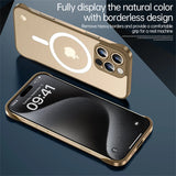 Ultra Thin Magnetic Frameless Transparent Phone Case For iPhone 16 15 14 13 12 Series