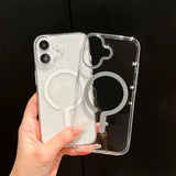 Ultra Slim Magsafe Transparent Hard PC Case for iPhone 16 15 14 13 Series