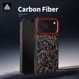 Forged Carbon Fiber Magsafe Metal Camera Lens and Buttons Magnetic Phone Case for iPhone 17 Series