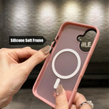 Shield Armor Matte Skin Magsafe Phone Case for iPhone 16 15 14 13 Series