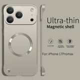 Frameless Ultra Thin Metallic Paint For Magsafe Magnetic Case For iPhone 17 16 15 14 13 Series