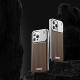 Luxury Wood Carbon Aluminum Alloy Aromatherapy Case For IPhone 15 14 Series