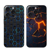 Futuristic Style Designs Cracked Honeycomb Gear Robot Back Protector Cover 3M Decal for iPhones