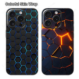 Futuristic Style Designs Cracked Honeycomb Gear Robot Back Protector Cover 3M Decal for iPhones