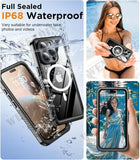 IP68 Waterproof Underwater Diving Magsafe Magnetic Case For iPhone 16 15 14 13 Series