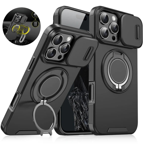 Armor Slide Camera Protection Magsafe Magnetic Wireless Charging Case For iPhone 16 15 14 13 Series