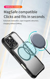 Brushed Carbon Fibre Full Lens Protect Magsafe Case For iphone 16 Series