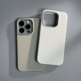 Luxury MagSafe Leather With Alloy Lens Protective Phone Case For iPhone 16 15 14 Series