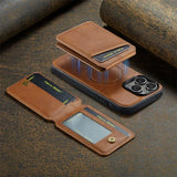 2-in-1 Magsafe Magnetic Leather with Wallet Card Holder Phone Case for iPhone 17 16 15 14 13 Series