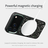 Forged Carbon Fiber Magsafe Metal Camera Lens and Buttons Magnetic Phone Case for iPhone 17 Series