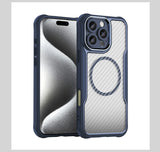 Brushed Carbon Fibre Full Lens Protect Magsafe Case For iphone 16 Series