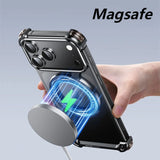 360° Rotate Stand Frameless Shockproof Protector Cover Metal Magnetic Magsafe  Phone Case for iPhone 17 Series