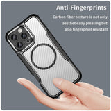 Brushed Carbon Fibre Full Lens Protect Magsafe Case For iphone 16 Series