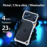 9-Shaped Metal Frameless Shockproof Phone Case with Stand Magsafe Minimalist Bumper for iPhone 17 Series