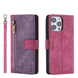2025 RFID Zipper Wallet Flip Leather Cards Solt Case for iPhone 16 15 14 Series