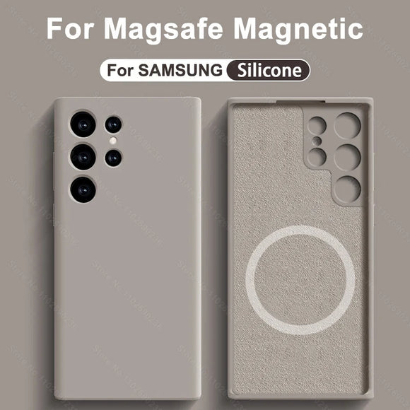 Liquid Silicone Wireless Charge Magnetic Shockproof Cover Case For Magsafe For Samsung Galaxy S25 S24 S23 Series