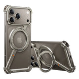 360° Rotate Stand Frameless Shockproof Protector Cover Metal Magnetic Magsafe  Phone Case for iPhone 17 Series