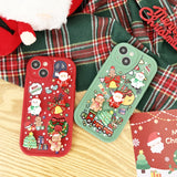 3D Christmas & New Year Santa Claus Elk Snowman Soft Silicone Phone Case For iPhone 15 14 13 12 Series